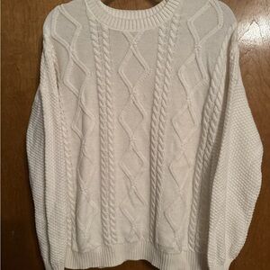 Cozy White Cable Knit Sweater
